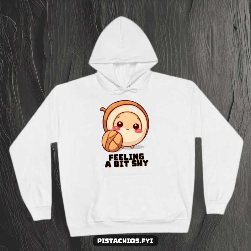Funny Pecan Hoodie showcasing a shy pecan peeking out, embodying cozy humor and a hidden, playful personality.