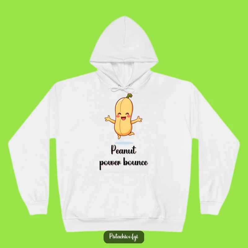 Funny Smiling Peanut Jump Hoodie - Cozy Cartoon Gift