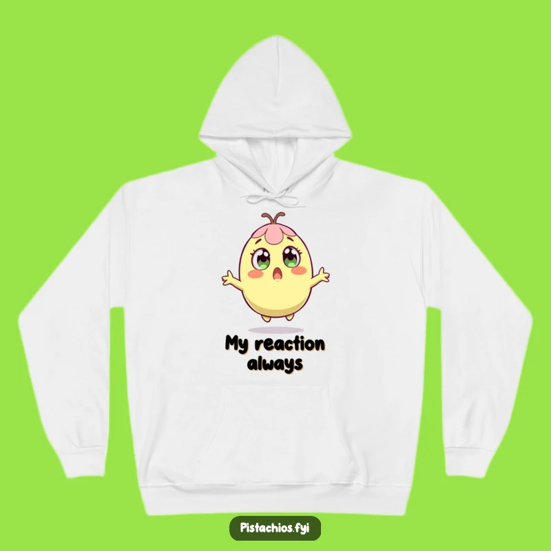 Funny Surprised Pistachio Hoodie: Cozy Shock, Warm Gift