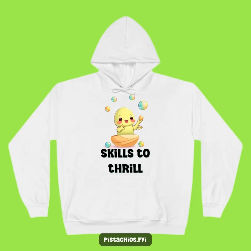 Funny Pistachio Juggling Hoodie - Cozy and Hilarious Skill Display Wear