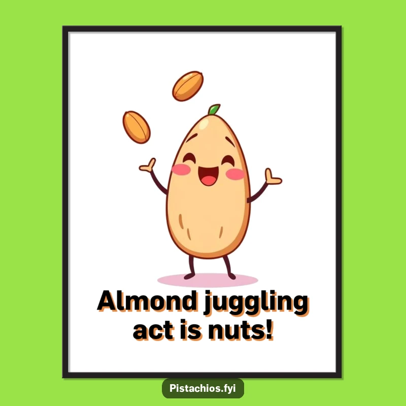 Funny Free Printable Wall Art: Juggling Almond for a Playful Space