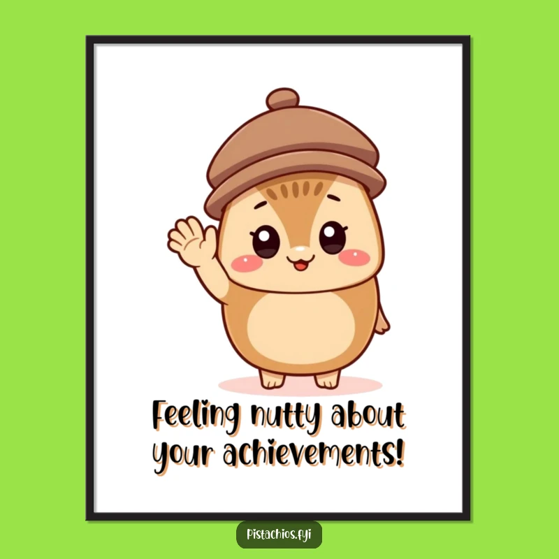 Free Printable Wall Art: Cheerful Hazelnut - Funny Hat Decor Download