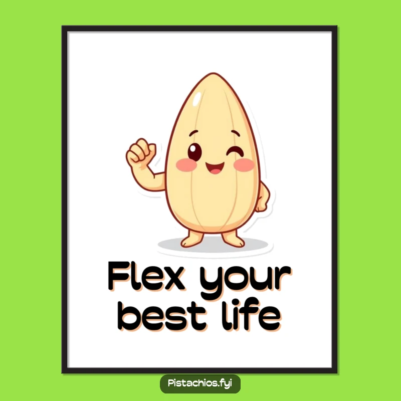 Free Printable Almond Wall Art: Strong Flexing Nut Character Decor