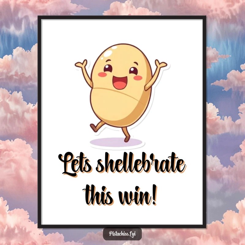 Funny Free Printable Nut Art: Cheerful nut dancing joyfully, perfect for lively and fun decor.