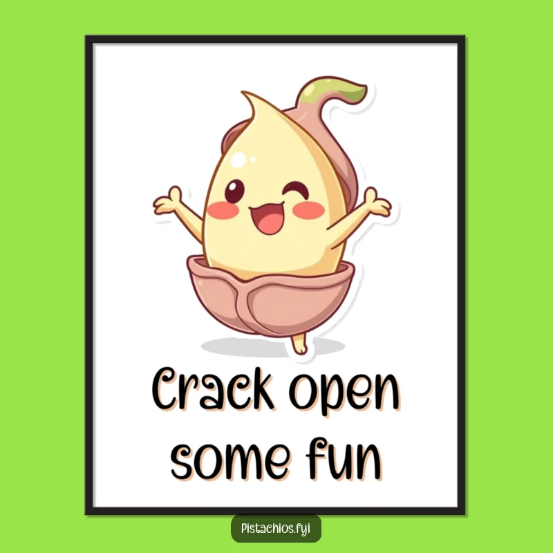 Free Printable Pistachio Wall Art: Bursting Nut Character Decor