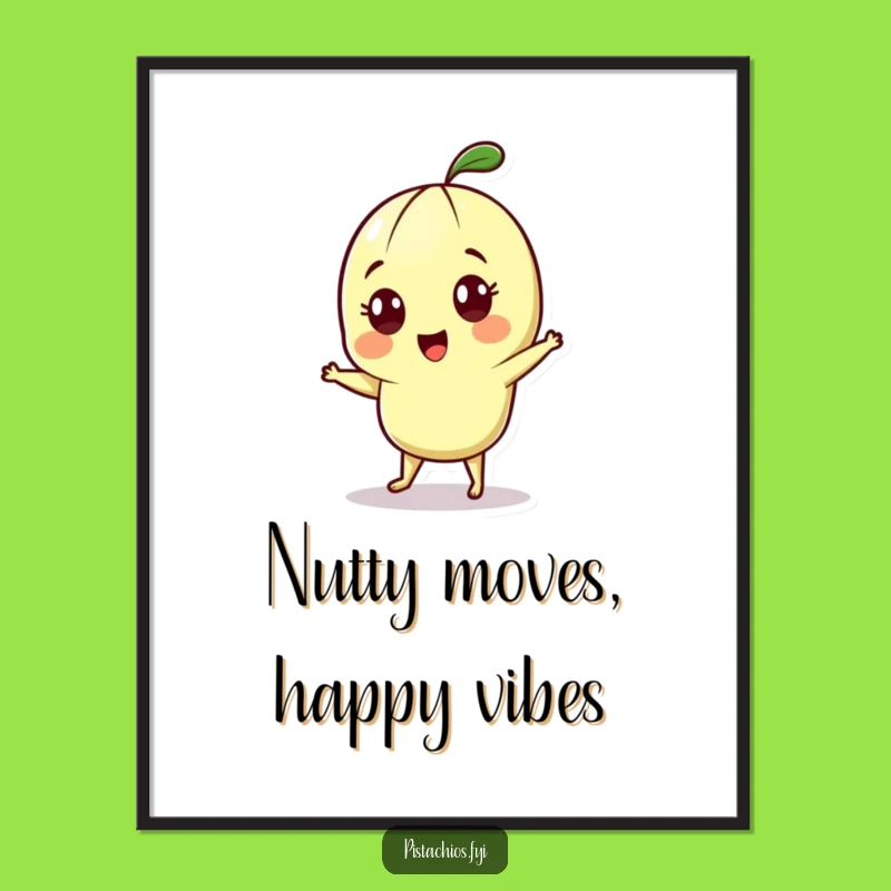Free Printable Wall Art: Cheerful Pistachio Dance - Funny Downloadable Decor