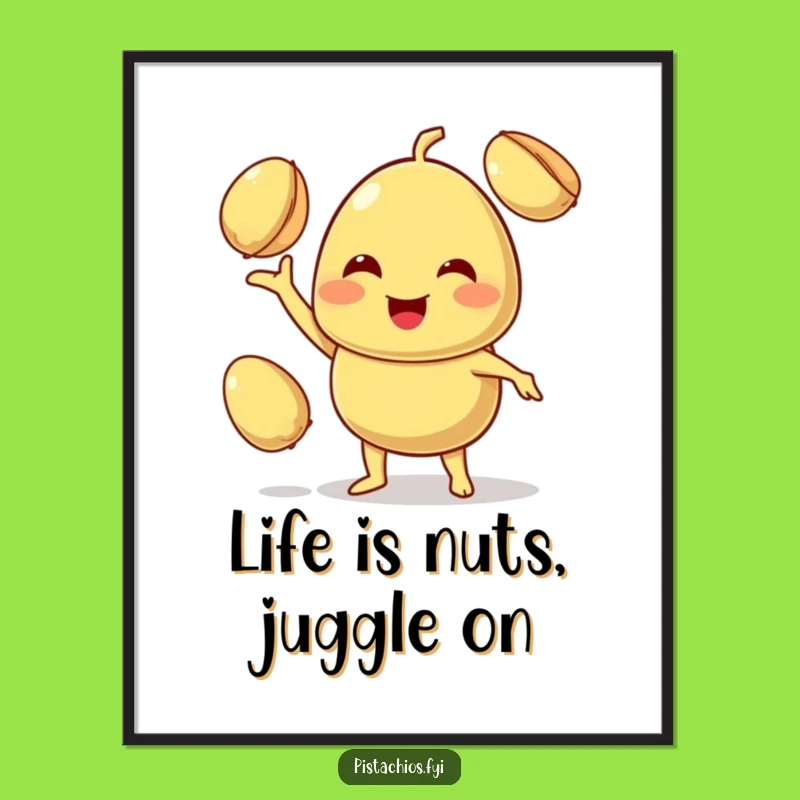 Free Printable Wall Art: Juggling Pistachios - Funny Downloadable Decor