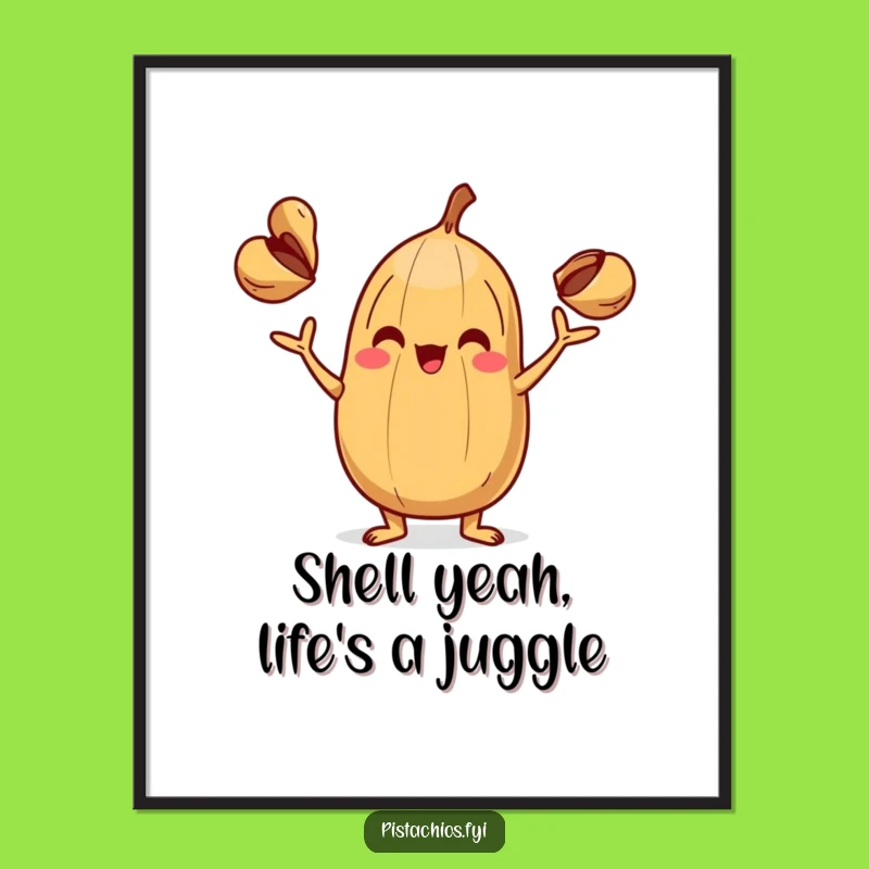 Free Printable Wall Art: Playful Nut Juggling Funny Downloadable Decor