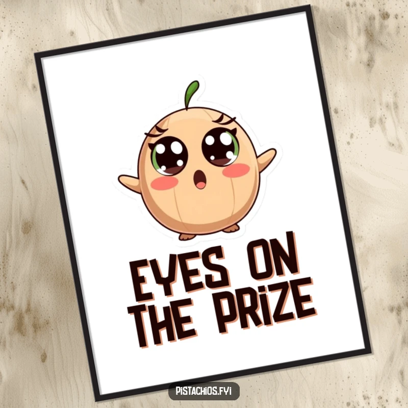 Funny Free Printable Wall Art: Surprised brazil nut character with wide eyes, conveying shock and amusement.