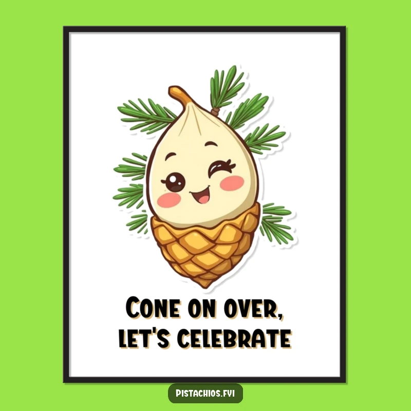 Free Printable Wall Art: Winking Pine Nut, Humorous Downloadable Decor for a Playful Space!