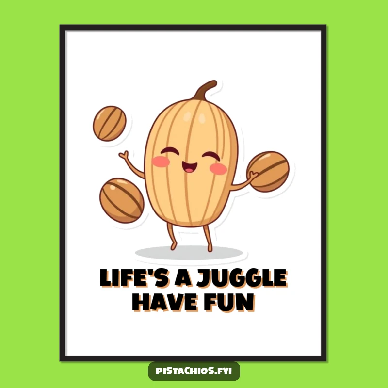 Free Printable Wall Art: Winking Walnut Juggler Downloadable Decor for a Quirky Space