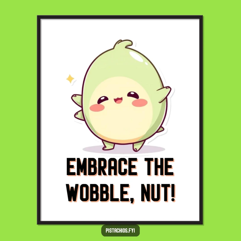 Free Printable Wall Art: Wobbly Pistachio Wobble, Playful Downloadable Decor