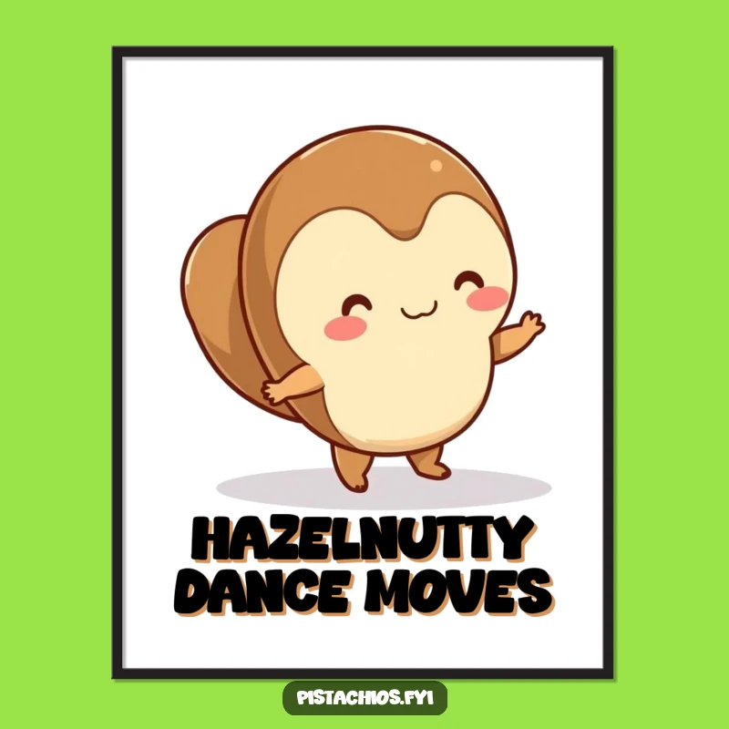 Funny Free Printable Wall Art: Dancing Hazelnut for a Joyful Space