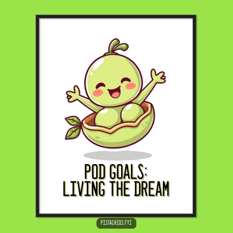 Funny Free Printable Wall Art: Happy Pea Pod, Whimsical Downloadable Decor