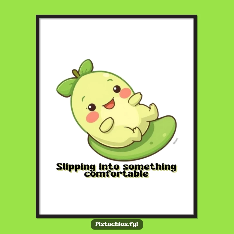 Funny Free Printable Wall Art: Sliding Pistachio, Joyful Motion, Quirky Downloadable Art