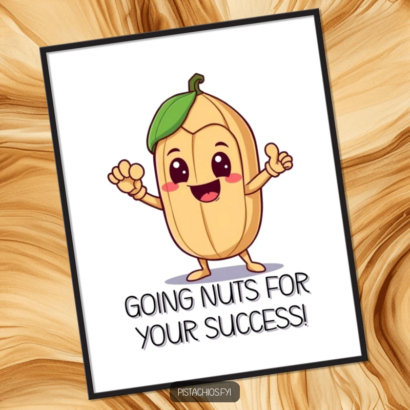 Funny Free Printable Wall Art: A delighted Brazil nut striking a heroic pose, radiating strength and a touch of nutty charm.