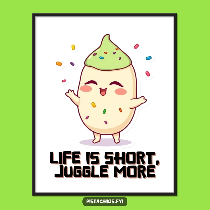 Free Printable Funny Pistachio Wall Art - Winking Juggler Downloadable Decor