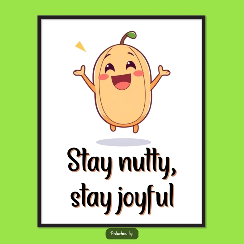 Funny Free Printable Excited Nut Wall Art - Joyful Downloadable Decor