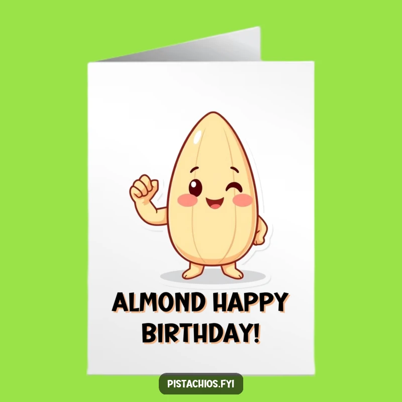 Free Printable Almond Birthday Card: Flexing Muscles for Celebration