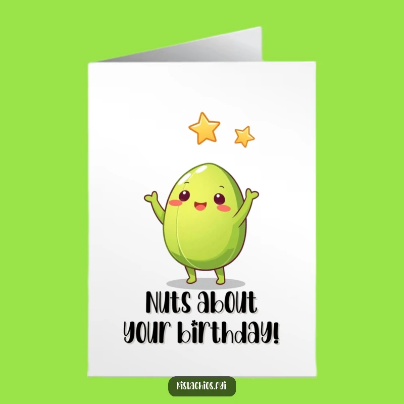 Free Printable Birthday Card: Funny Pistachio Star Wish Greeting, Downloadable Humor