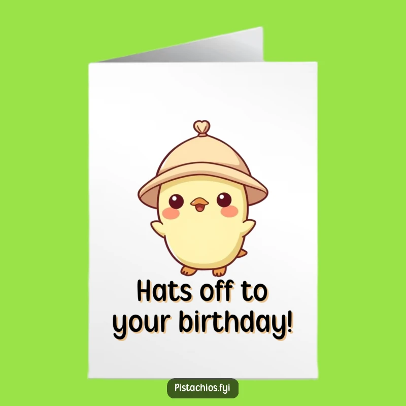 Free Printable Birthday Card: Hat-Wearing Pistachio for a Hilarious Downloadable Gift!