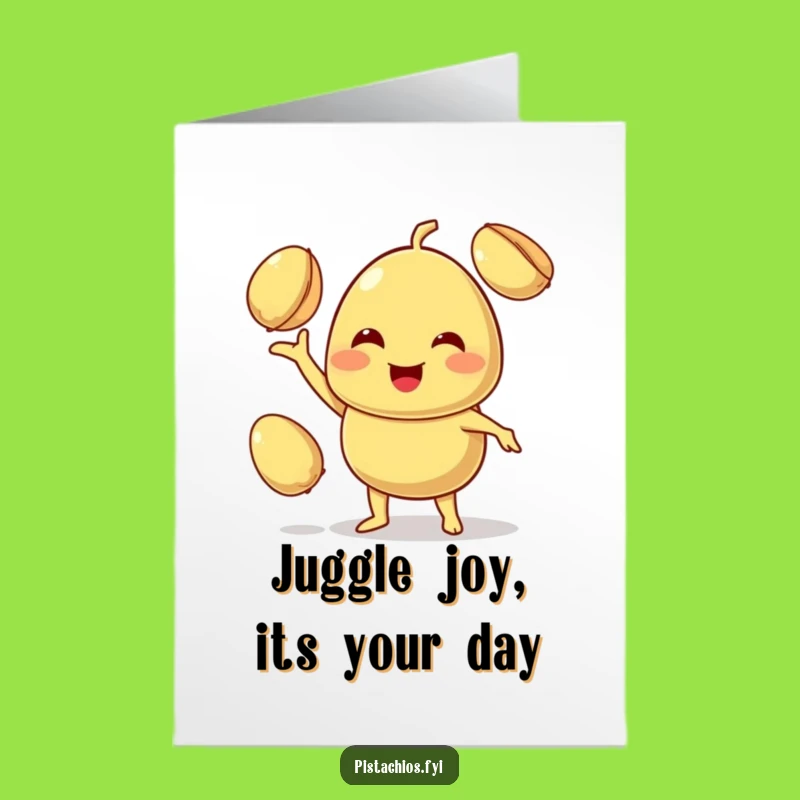 Free Printable Birthday Card: Juggling Pistachios - Funny Downloadable Gift