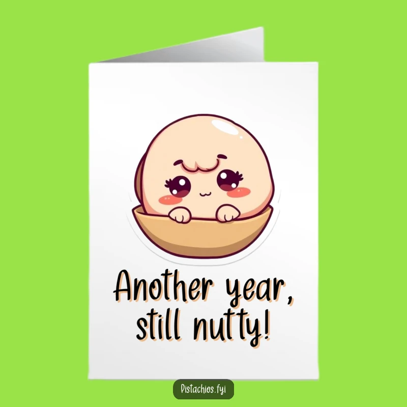 Free Printable Birthday Card: Winking Pistachio, Cheeky Nutty Surprise, Downloadable Fun