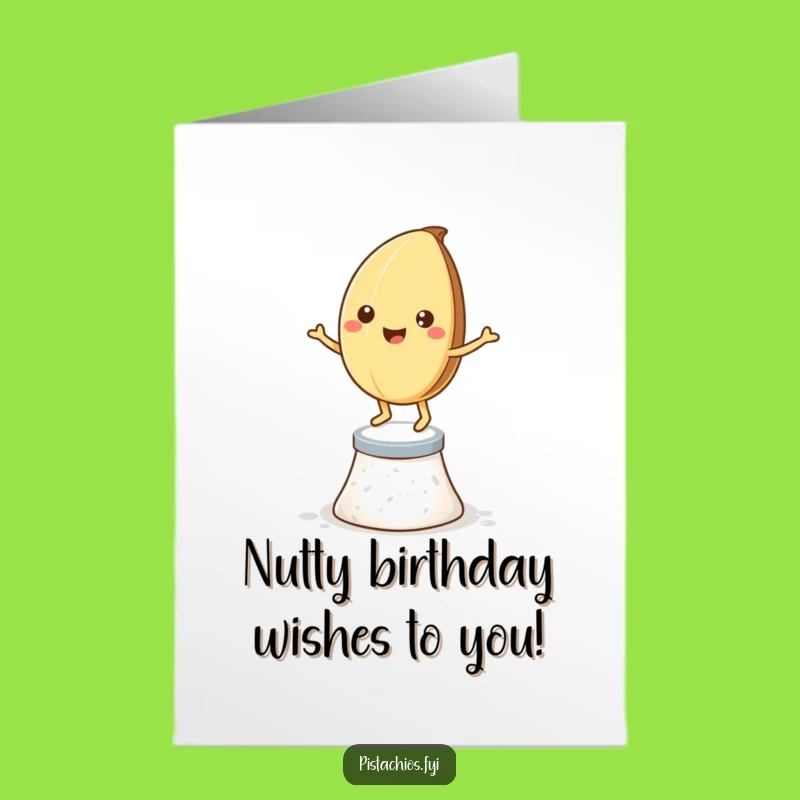 Free Printable Dancing Pistachio Birthday Card: Funny Downloadable Nutty Gift