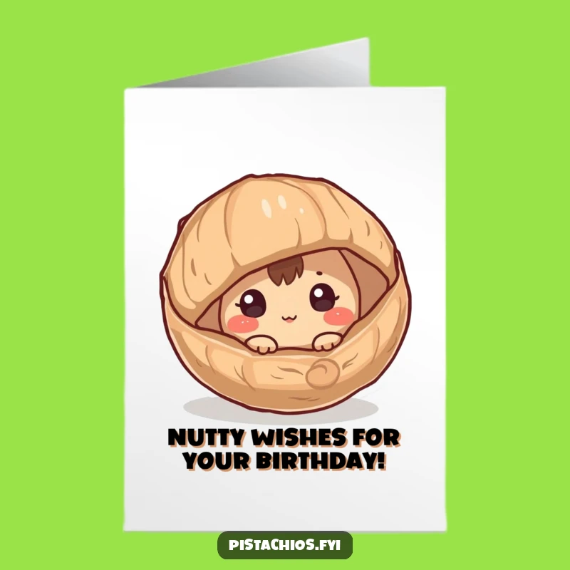 Free Printable Birthday Card: Funny Hazelnut Peeking, Perfect Downloadable Gift for Nutty Friends!