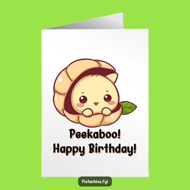 Free Printable Birthday Card: Curious Pistachio Peeking for a Funny Surprise Downloadable!