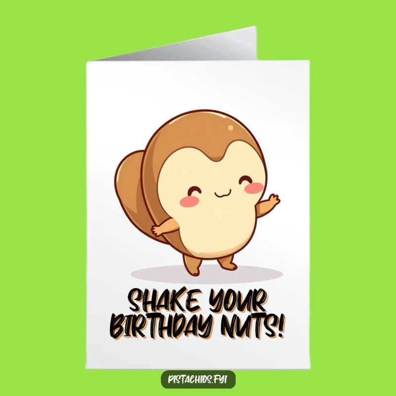 Free Printable Birthday Card: Dancing Hazelnut for a Nutty, Fun Celebration