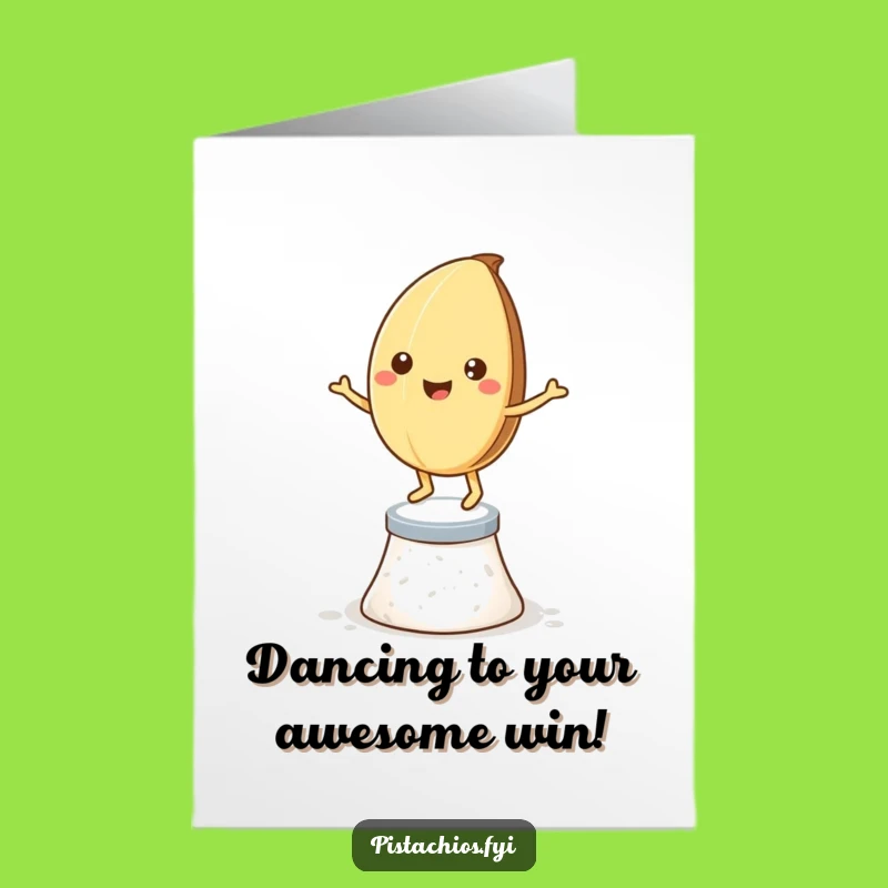 Free Printable Dancing Pistachio Congrats Card: Funny Downloadable Salty Gift