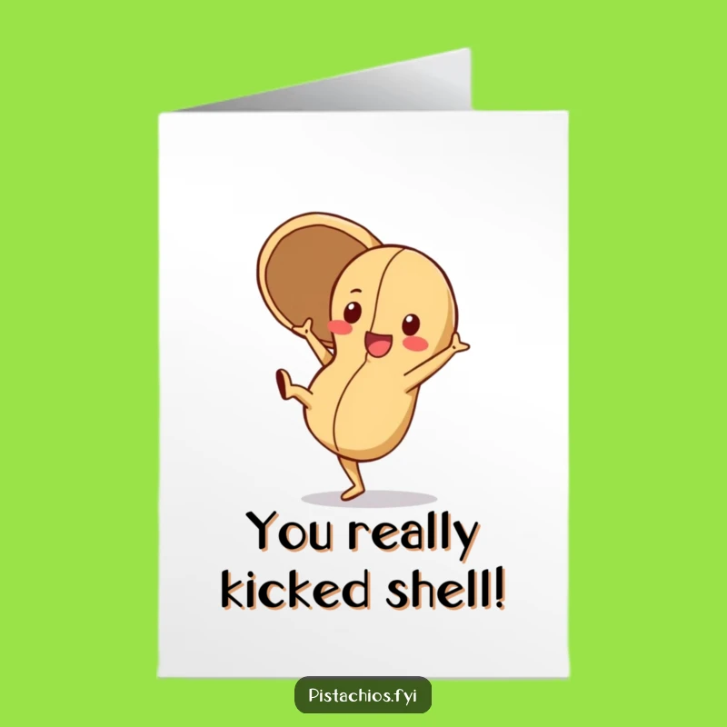 Free Printable Congrats Card: Cartwheeling Peanut - Funny Win Download