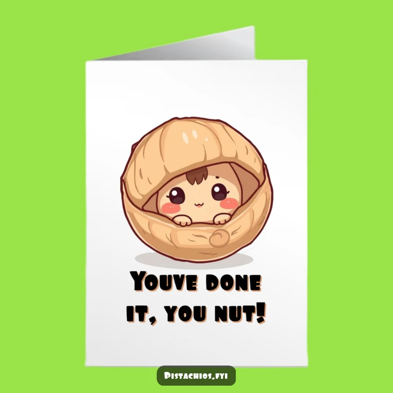 Free Printable Congrats Card: Funny Hazelnut Peeking, Great Downloadable Gift for Any Achievement!