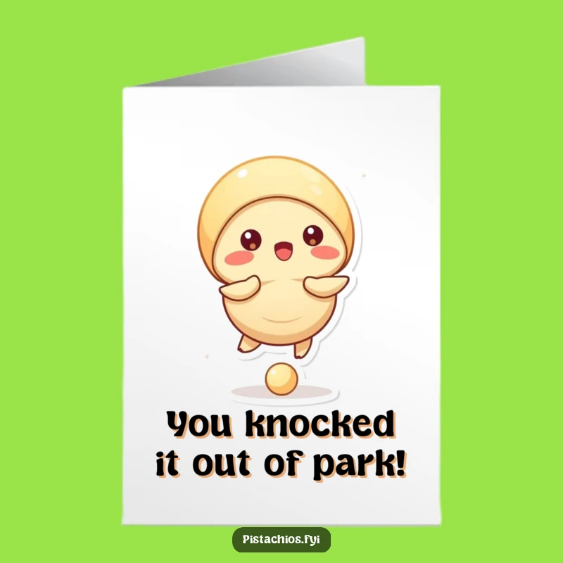 Free Printable Congrats Card: Pistachio Ball Bouncing, Funny Downloadable Greeting
