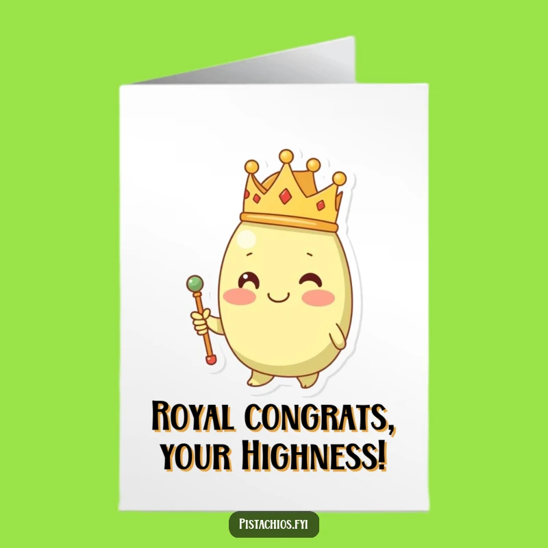 Free Printable Congrats Card: Royal Pistachio's Decree for Your Victory