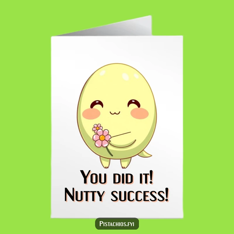 Free Printable Congrats Card: Shy Pistachio Flower, Funny Downloadable Gift