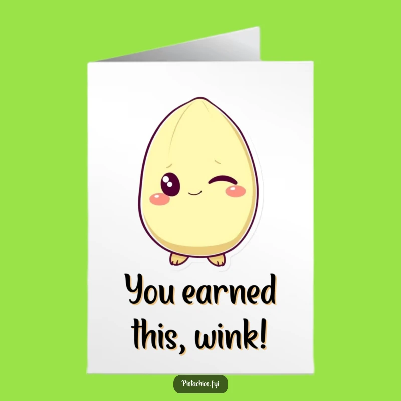 Free Printable Congrats Card: Winking Pistachio, Hilarious Downloadable Success