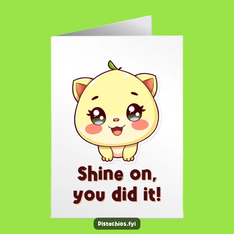Free Printable Congratulations Card: Sparkling Pistachio for a Funny Joyful Downloadable Win!
