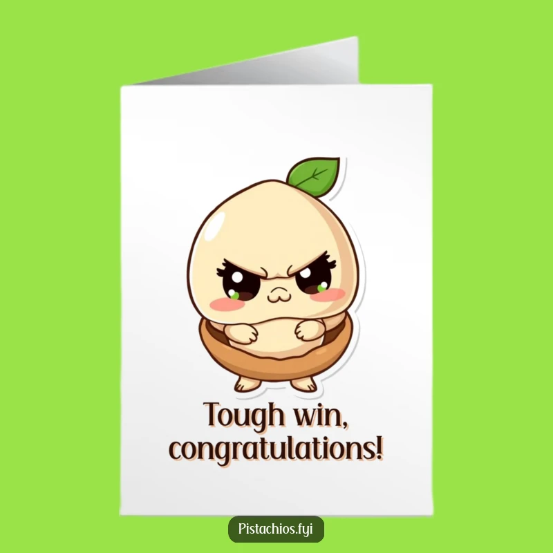 Free Printable Congratulations Card: Tough Macadamia Nut Funny Downloadable Gift for Overcoming Challenges