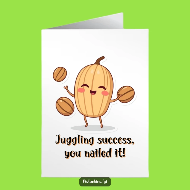 Free Printable Congratulations Card: Walnut Juggler Downloadable Gift for Acrobatic Achievements