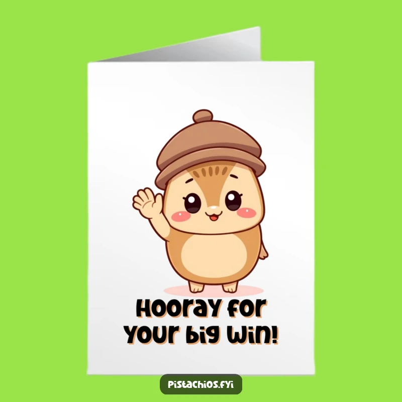 Free Printable Congrats Card: Cheerful Hazelnut - Funny Hat Download