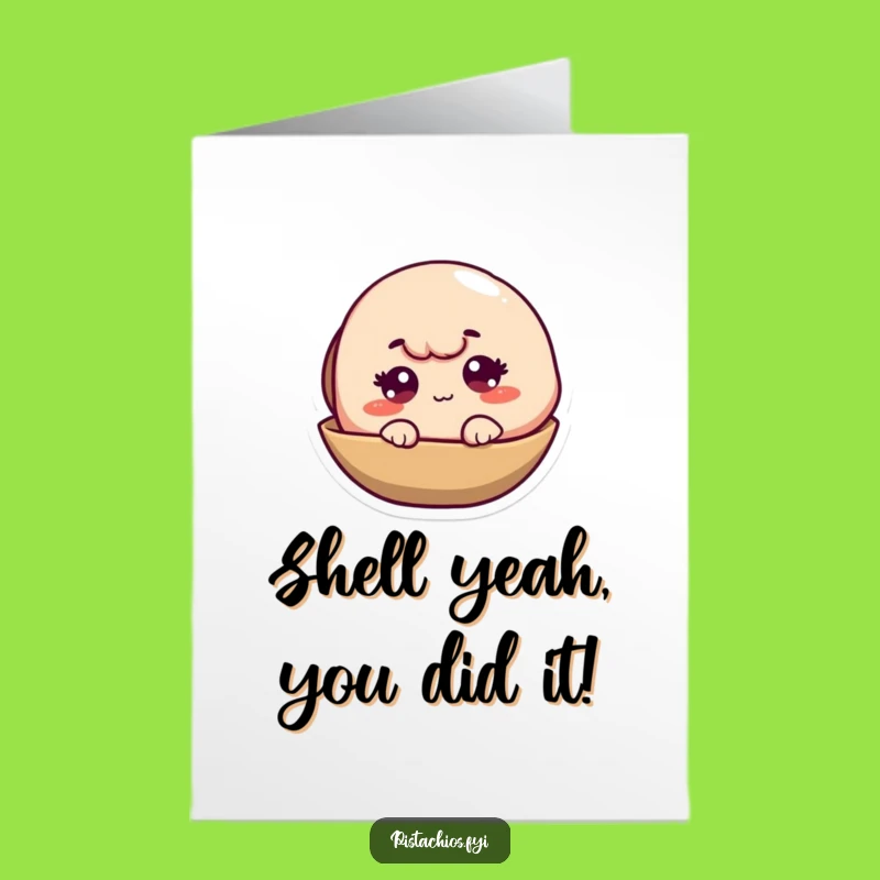 Free Printable Congrats Card: Winking Pistachio, Secretly Proud, Downloadable Celebration