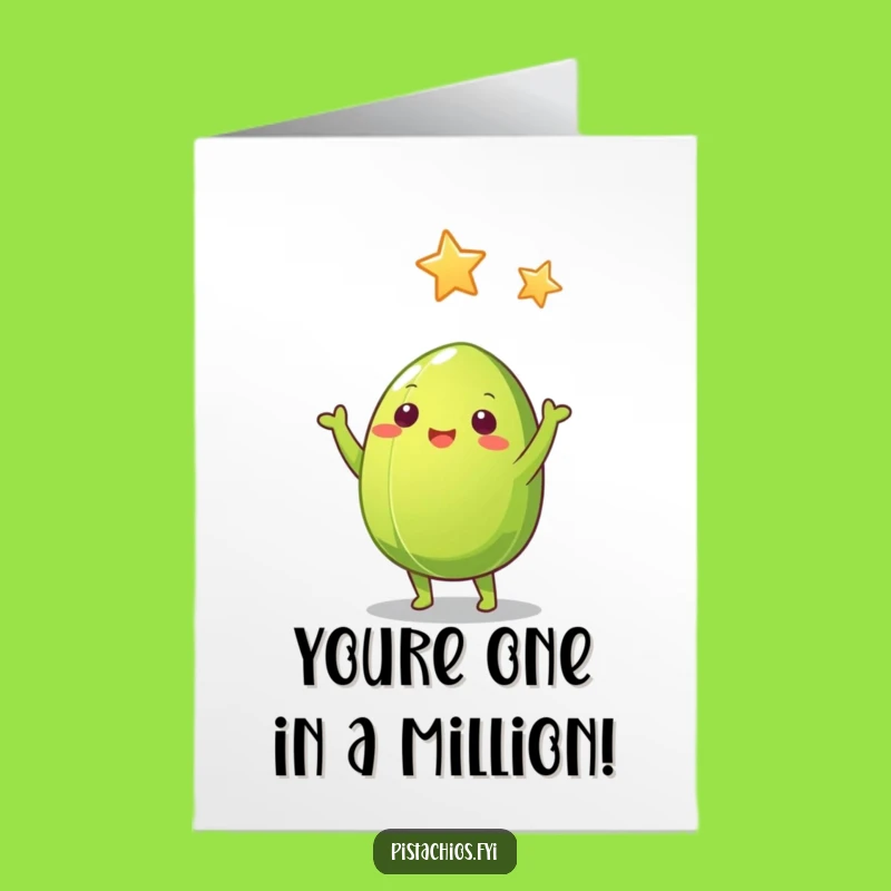 Free Printable Congratulations Card: Whimsical Pistachio Star Achievement, Downloadable Celebration