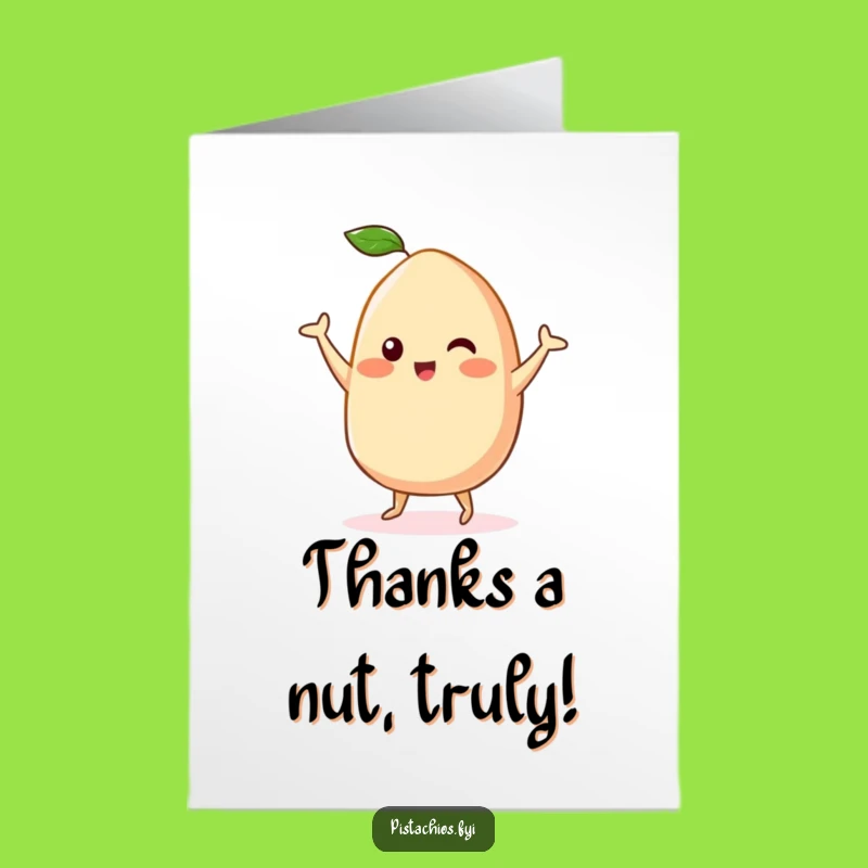 Free Printable Thank You Card: Dancing Kawaii Cashew, Express Gratitude with Downloadable Fun!