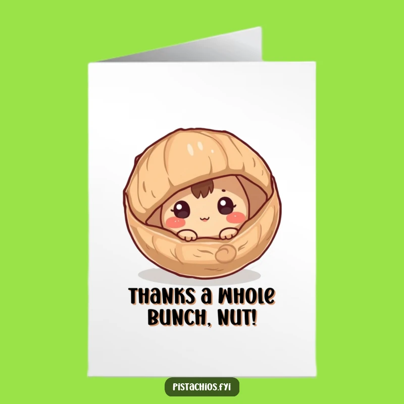 Free Printable Thank You Card: Funny Hazelnut Peeking, Express Gratitude with Downloadable Humor!