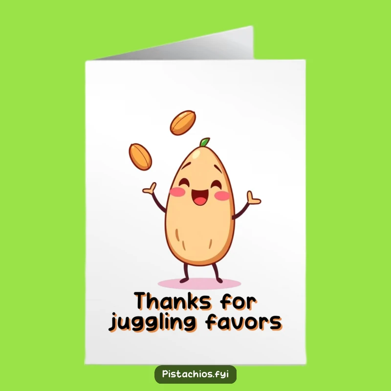 Free Printable Thank You Card: Juggling Almond's Thanks, Print at Home