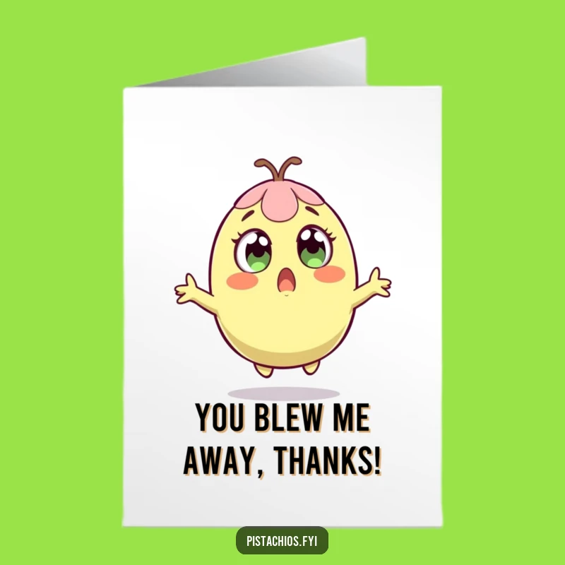 Free Printable Thank You Card: Pistachio's Grateful Leap, Funny Downloadable Gift
