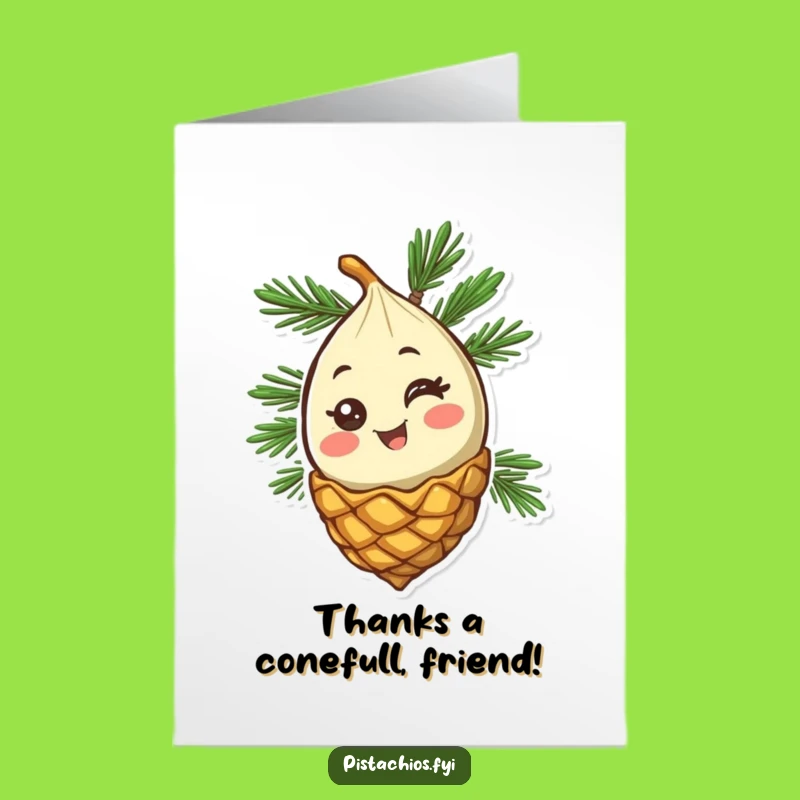 Free Printable Thank You Card: Winking Pine Nut, Downloadable Gratitude with a Smile!