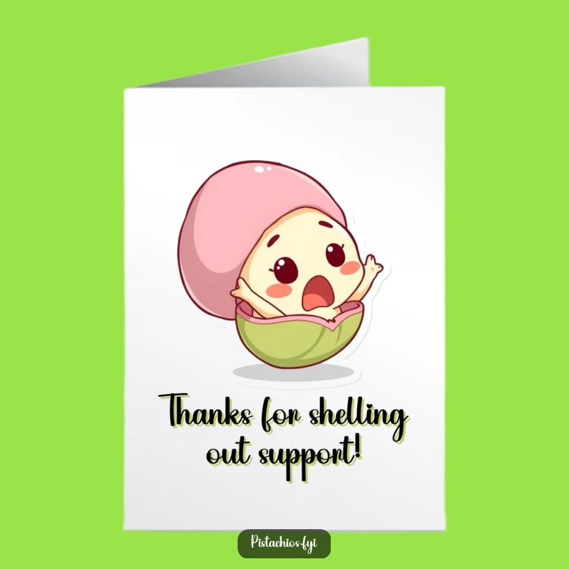 Surprised Pistachio Thank You Free Printable Card - Funny Downloadable Note of Gratitude